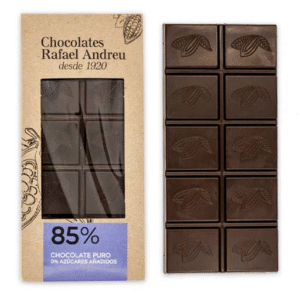 Tableta de Chocolate Negro 85% Sin Azúcar – 80 gr. – Rafael Andreu
