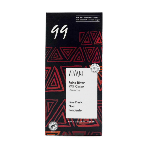 Tableta de Chocolate Negro Superior 99% Panamá - 80 gr BIO - VIVANI