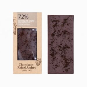 Tableta de chocolate 72% con Café Arábigo de Tueste Natural – 80 gr. – Rafael Andreu
