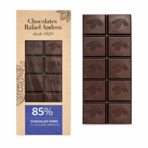 Tableta de Chocolate Negro 85% Sin Azúcar – 80 gr. – Rafael Andreu
