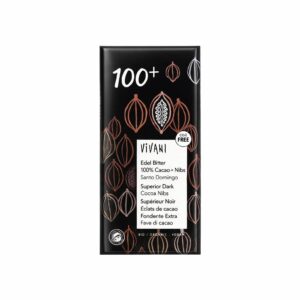 Tableta de Chocolate Negro Superior 100% con Nibs de Cacao - 80 gr BIO - VIVANI